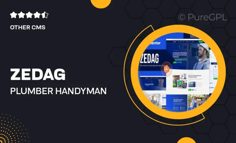 zedag plumber handyman services elementor pro template kit