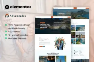 Adventales – Modern Travel Blogs Elementor Template Kit