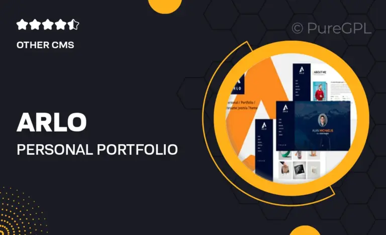 arlo personal portfolio resume joomla theme