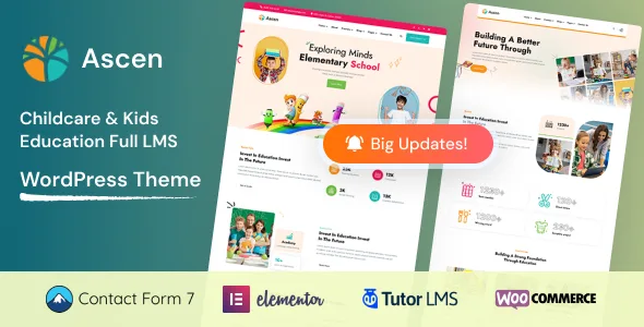 ascen childcare kids education wordpress theme 1