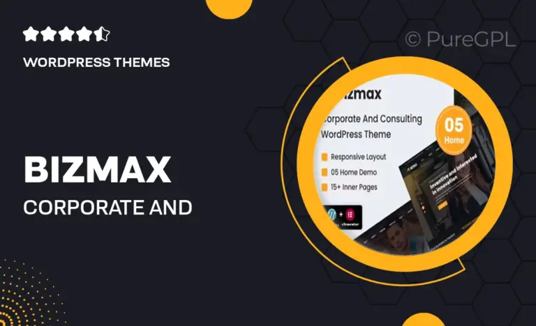 bizmax corporate and consulting business wordpress theme