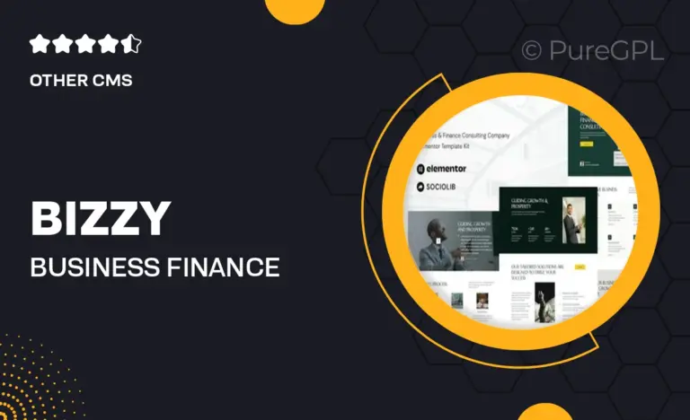 bizzy business finance consulting company elementor template kit