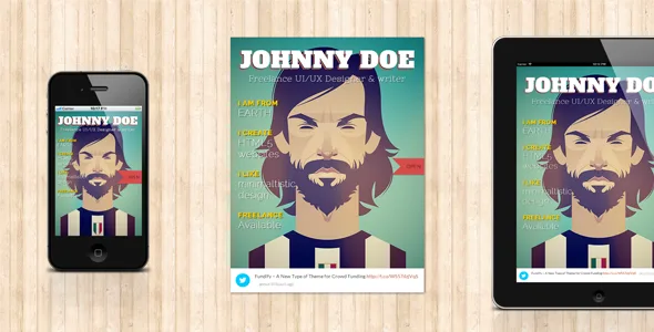 bookcard wp 3d folded vcard wordpress theme 1