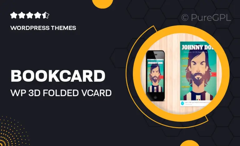 bookcard wp 3d folded vcard wordpress theme