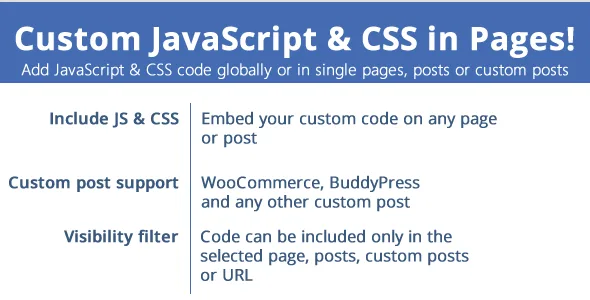 custom javascript css in pages