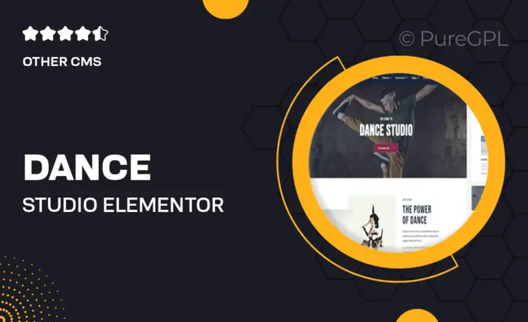 dance studio elementor template kit