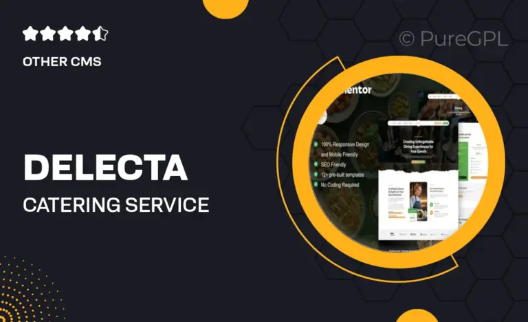 delecta catering service restaurant elementor template kit