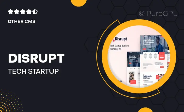 disrupt tech startup business elementor template kit