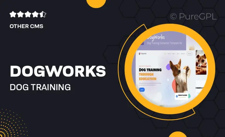 dogworks dog training elementor template kit