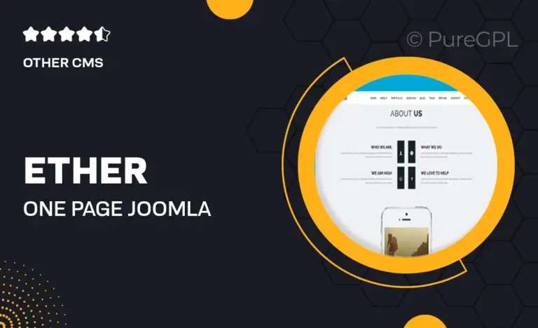 ether one page joomla template