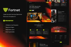 Fortnet – Cyber Security Services Elementor Template Kit