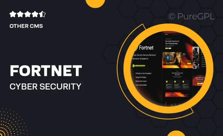 fortnet cyber security services elementor template kit
