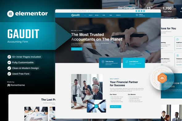 Gaudit – Accounting Firm Elementor Template Kit
