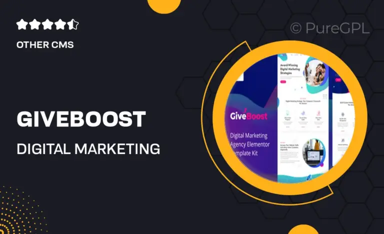 giveboost digital marketing agency elementor template kit