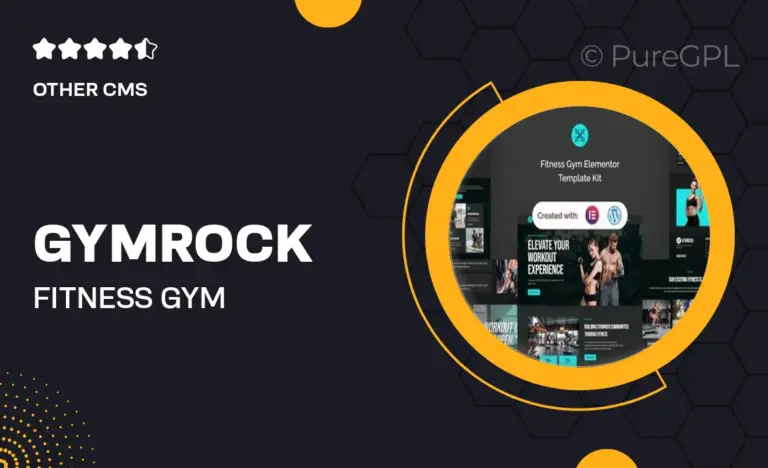gymrock fitness gym elementor template kit