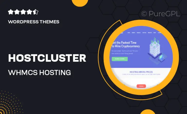 hostcluster whmcs hosting wordpress theme