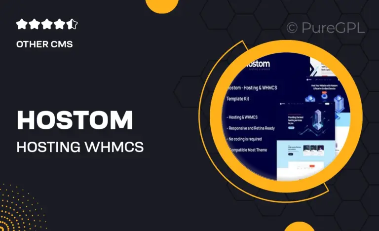 hostom hosting whmcs elementor template kit