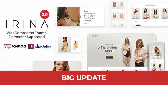 irina elementor woocommerce theme 1