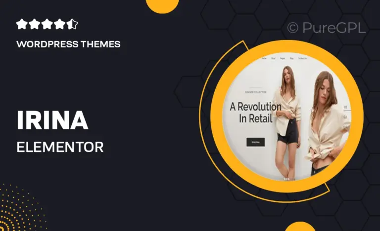 irina elementor woocommerce theme