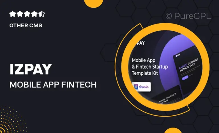 izpay mobile app fintech startup elementor template kit