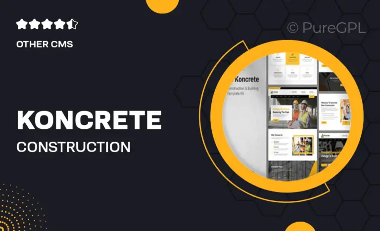 koncrete construction building elementor template kit