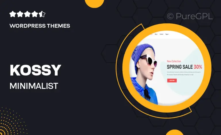 kossy minimalist ecommerce wordpress theme