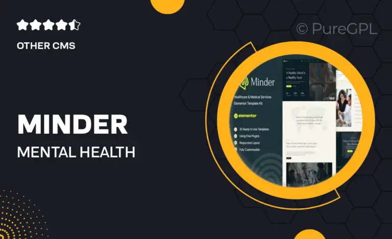 minder mental health therapy elementor template kit