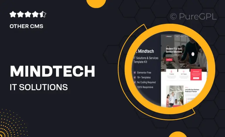 mindtech it solutions services company elementor template kit