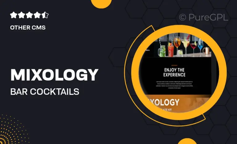mixology bar cocktails elementor template kit