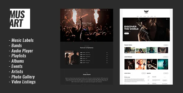 musart music label and artists wordpress theme 1