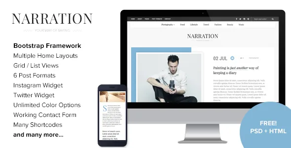 narration a responsive wordpress blog theme 1
