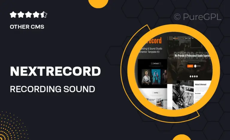 nextrecord recording sound studio elementor template kit