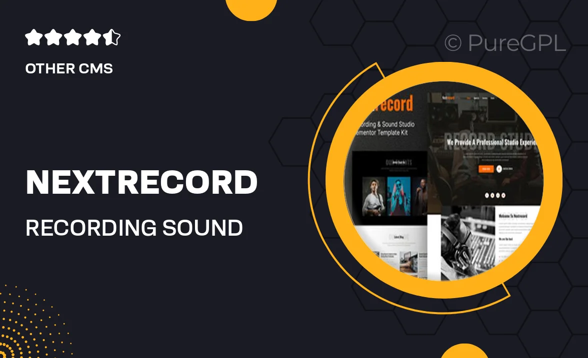 Nextrecord – Recording & Sound Studio Elementor Template Kit