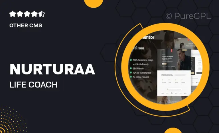 nurturaa life coach motivator elementor pro template kit