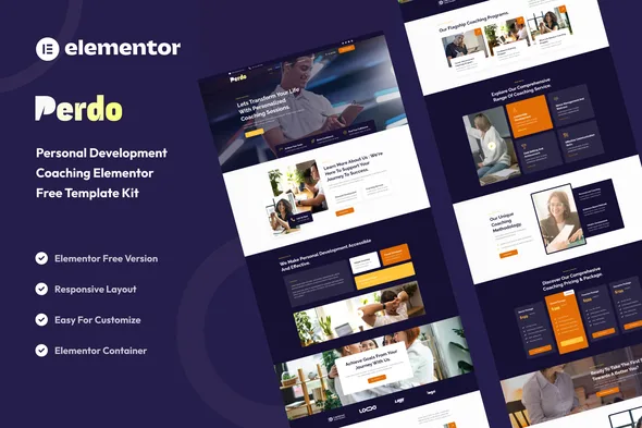 perdo personal development coaching elementor template kit 1