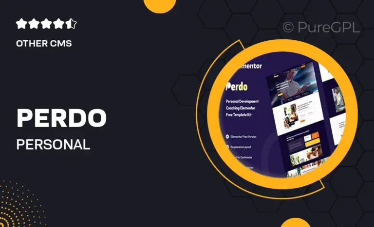 perdo personal development coaching elementor template kit