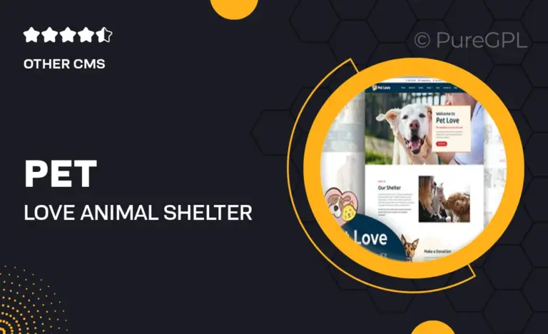 pet love animal shelter elementor template kit