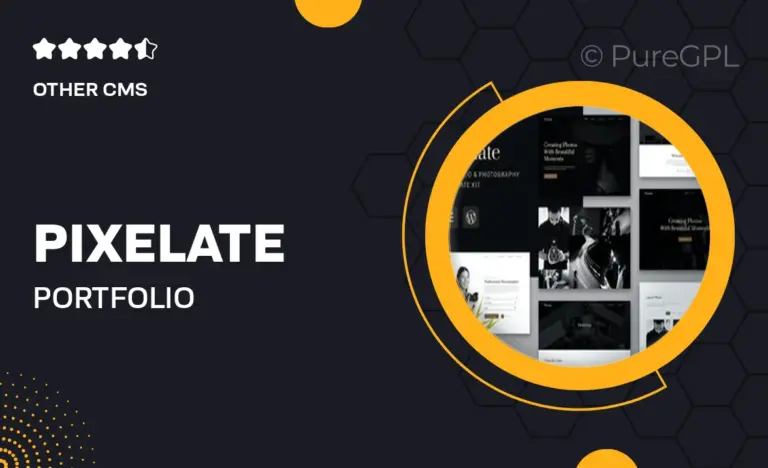 pixelate portfolio photography elementor template kit