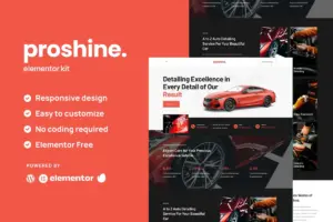 Proshine – Car Detailing & Automotive Services Elementor Template Kit