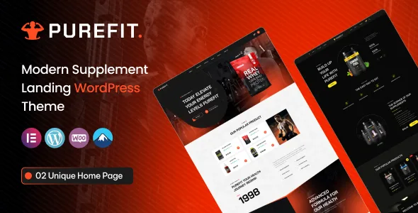 purefit health supplement wordpress theme 1