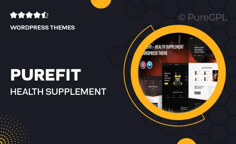 purefit health supplement wordpress theme