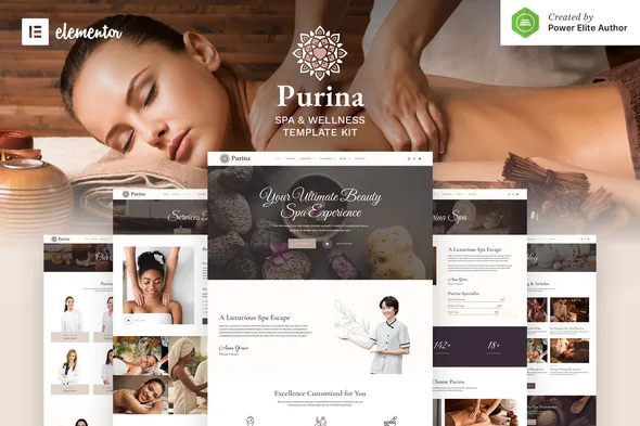purina spa wellness elementor template kit 1