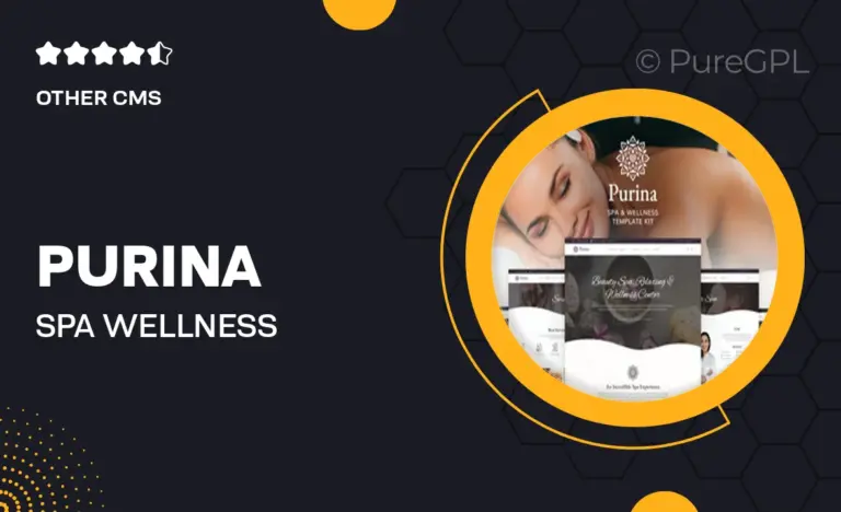 purina spa wellness elementor template kit