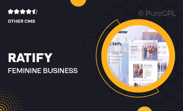 ratify feminine business coaching elementor template kit