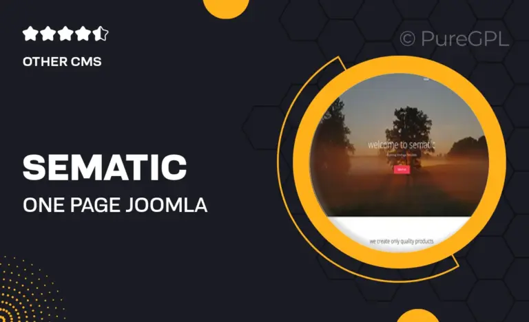 sematic one page joomla template