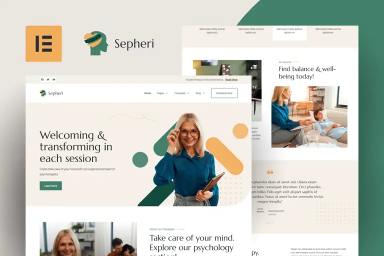 sepheri psychologist elementor pro template kit 1