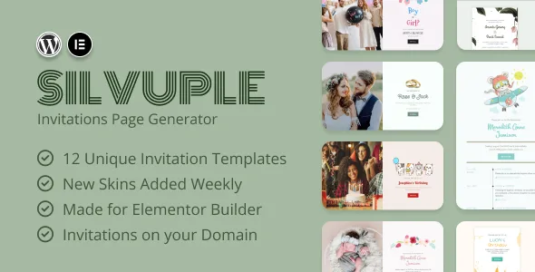 silvuple online invitations maker addon for elementor