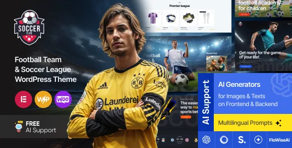 soccer club football team wordpress theme 1