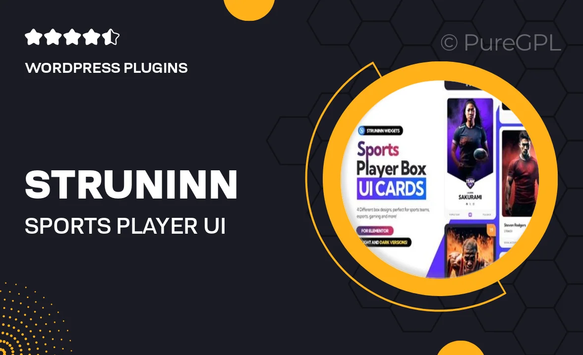 Struninn – Sports Player – UI Cards for Elementor