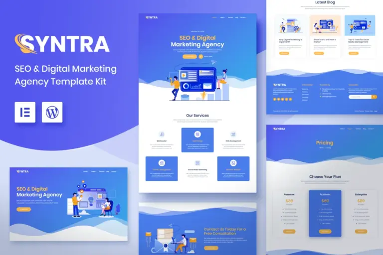 syntra seo digital marketing agency template kit 1